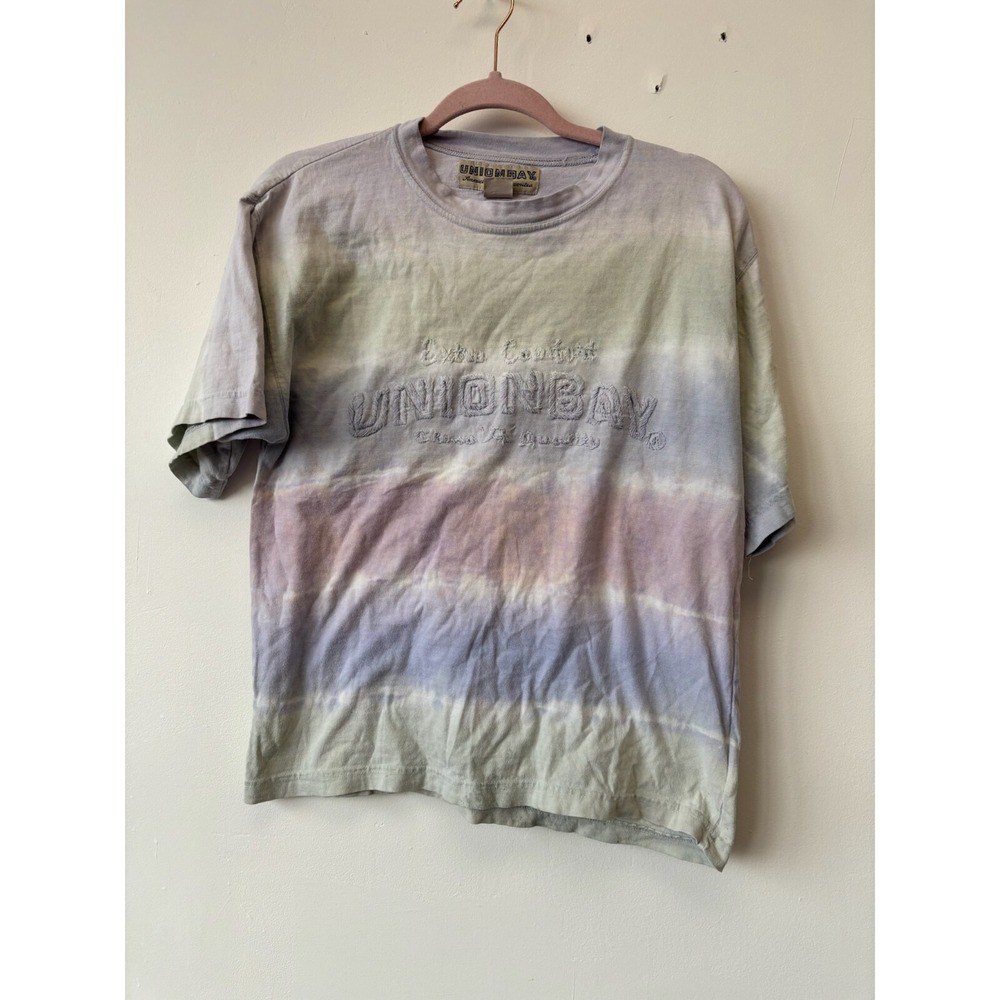 Vintage 90s Unionbay American‎ Favorites Tie Dyed Striped T-Shirt Kids Medium